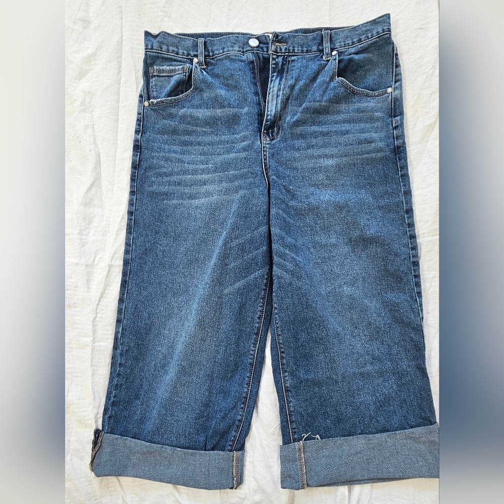Women's Wide Leg Blue Jeans Size 14